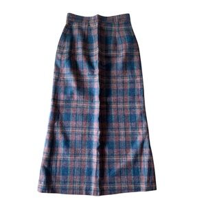Monsoon Wool Skirt Made in England Size 8 Plaid Academia Winter Preppy Western